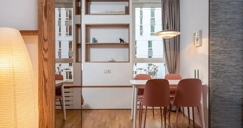 Modern vacation rental living room with contemporary decor