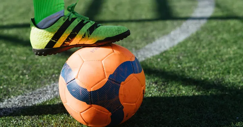 Sports equipment organized in garage