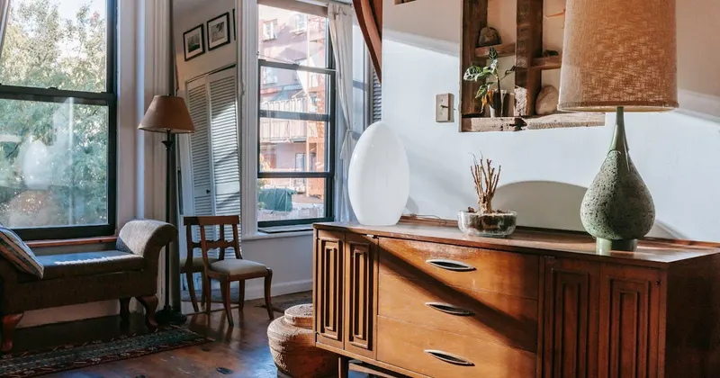 Organized closet with color-coordinated clothing