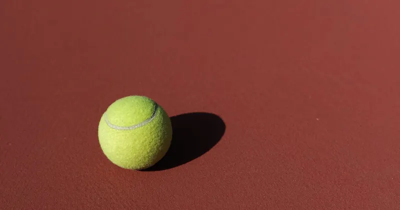 A tennis ball on the floor