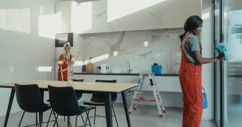 Colorful microfiber cleaning cloths neatly folded