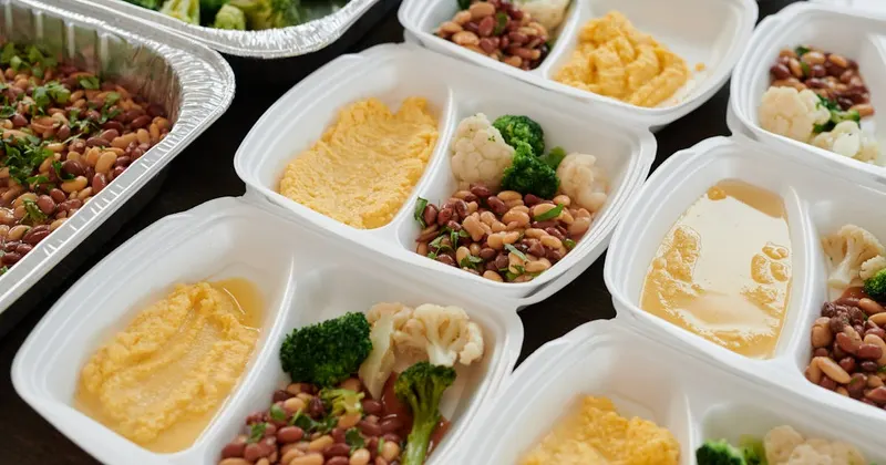 Packed food in organized meal prep containers ready for the week