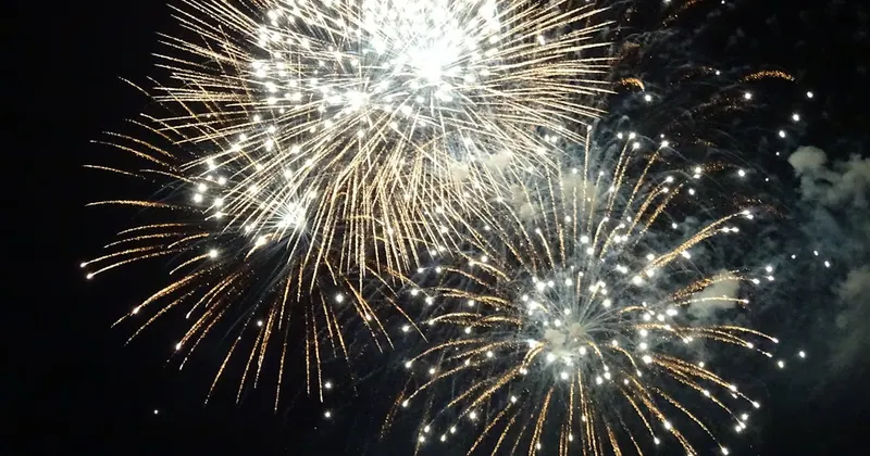 Fireworks display lighting up the night sky for celebration